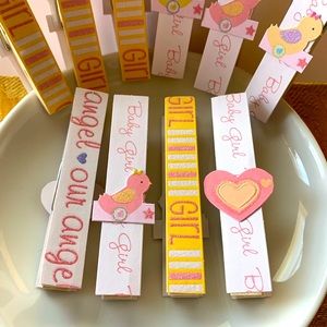 Baby Girl Clothespins NEW